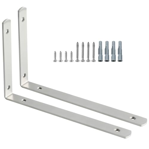 SAYAYO Regalhalterung Edelstahl 2 Stück Gebürstete Regalwinkel 300x156
