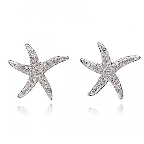 Boucles d'oreilles étoile de mer 925 en strass pour un look d'été