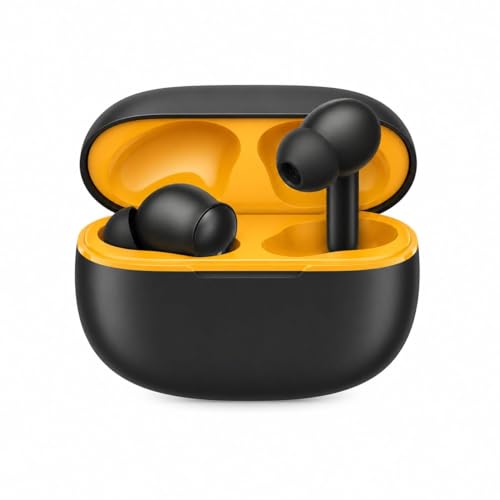 Image of Lynacz Original TWS Earbuds T200 Lite Compatible with Vivo, Realme, Samsung, iQOO with Hi-Res Audio, 12.4mm Dynamic Bass Drivers, 32dB ANC & 48 Hours Playback for Mobile, Laptop, SmartTV, (Black)