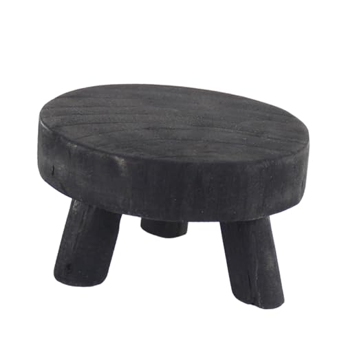 JISADER Soporte de exhibición para Plantas, Taburete de Madera Moderno, Soporte para macetas, Base para decoración, Planta de Interior, césped, Negro S
