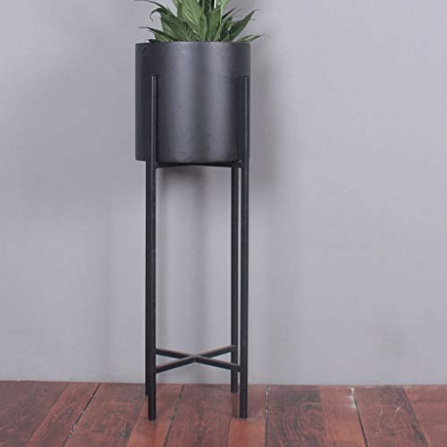 Madcg Iron High Bucket Floor Flower Stand Garden Display Stand Cylinder Flower Pot Rack (Size : 80cm)