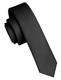 RBOCOTT Black Skinny Tie Slim Necktie for Men (4cm)