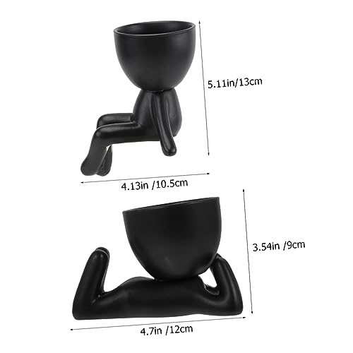 Pot à cactus céramique forme humaine durable et stable - 3