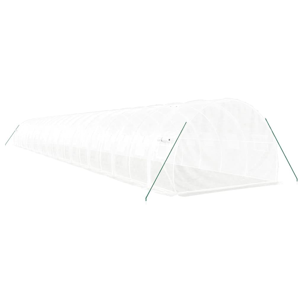 Homgoday Invernadero con Estructura de Acero Blanco 66 m² 22x3x2 m, Invernadero Caseta Jardín Terraza Plantas Semilla Cultivo Huerto Verduras Cubierta Casero