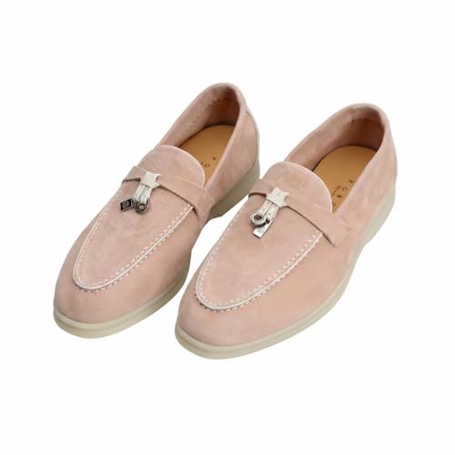 Image of XOBZJH Women's Leather Suede Loafers Flats - Slip-On Penny Loafers with Soft, Comfortable Driving & Dress Shoes for Casual Office Work All Day