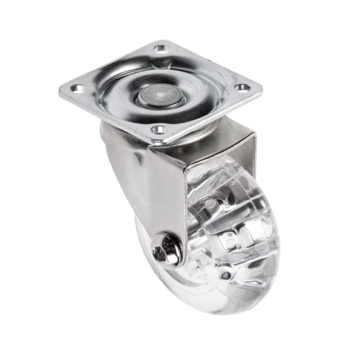 GTV Roulette pour meuble BRAZYLIA sans dispositif de blocage - Roulettes pivotantes pour meubles - Acier/PC/PU - Diamètre 50 mm - Roues pivotantes à 360 ° - Charge totale par roulette 40 kg -