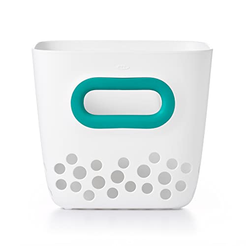 Image of OXO Tot Bath Toy Bin, Teal, 1 Count (Pack of 1)