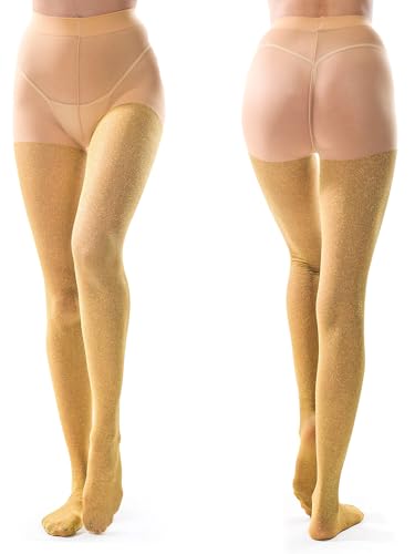 Image of Shimmer Glitter Tights for Women Metallic Sparkle Tights Shiny Pantyhose