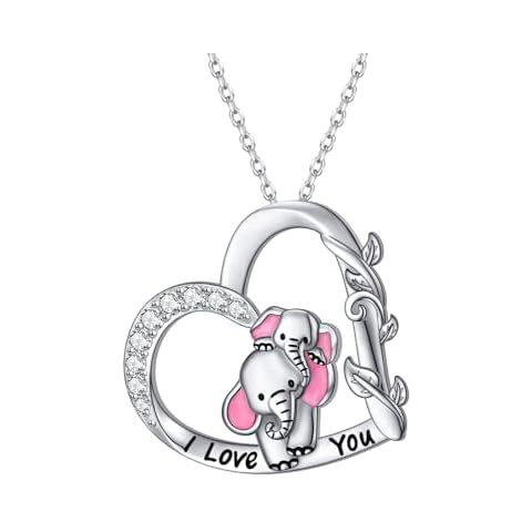 JZMSJF S925 Sterling Silver Mother Daughter Necklace Forever Love Elephant Necklace Giraffe Panda Dolphin Animal Pendant Jewelry for Women Adults Cover