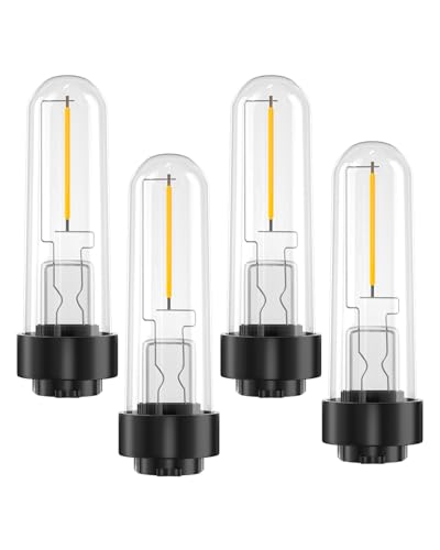 TrustWheel Solar Garden Light Replacement Bulbs, Outdoor Solar Lamp Bulbs Warm White 3000K Solar Powered Fence Light Replacement Bulbs 0.5W DC 3V for Garden Yard Patio Landscaping, 4-Pack