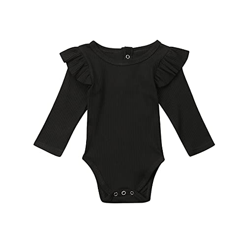 Image of Unisex Baby Boy Girl Short Sleeve Ruffle Romper Bodysuit Jumpsuit Tops Summer Spring Clothes