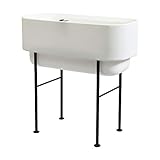 TruDrop Nest Self-Watering Raised Garden-Bed, Elevated Planter Box for Edible Gardening, Tomatoes, Herbs Planter - 18'' x 36'' (Alpine White)