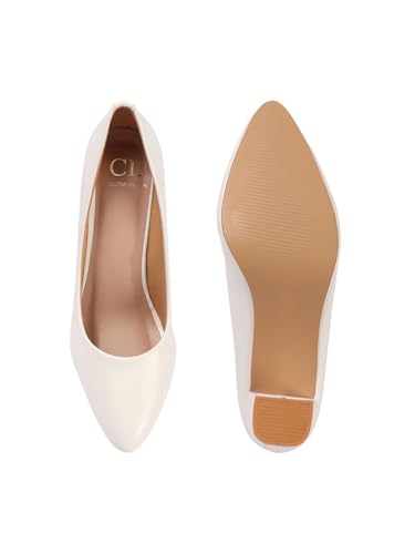 Image of Carlton London Women Stylish Slipon Pump Shoes with Block Heels, Pointed Toe for Party and Formal Occasions