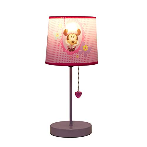 image for Idea Nuova Disney Minnie Mouse Stick Table Kids Lamp With Pull Chain, 