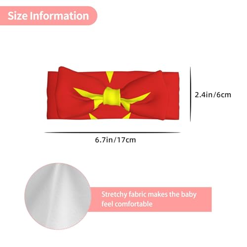 Vietnamese flag Printed baby bow headband - Soft and elastic material, suitable for newborns, babies, and toddlers3