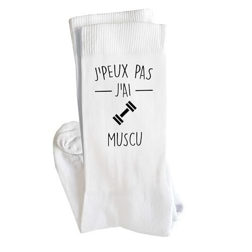 Planetee Chaussettes J_Peux Pas Muscu Taille 41-45 | Cadeau Fantaisie Original Drôle Anniversaire Noël Humour