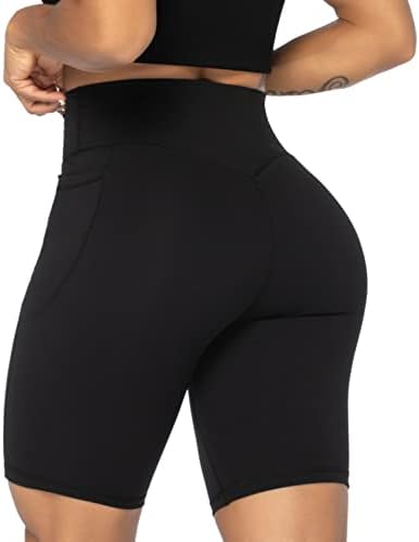 Sunzel 8" / 5" / 3" Biker Shorts for Women with Pockets, High Waisted Yoga Workout Shorts Black