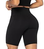 Sunzel 8" / 5" / 3" Biker Shorts for Women with Pockets, High Waisted Yoga Workout Shorts Black