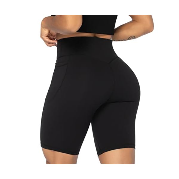 Sunzel Women’s Biker Shorts in High Waist Tummy Control with Deep Pockets