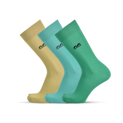 Image of The Sock Street Bamboo Crew Socks for Men Combo | Full Calf Length Premium Bamboo | Odour-Free, Breathable & Durable | Cushioned Base & Anti-bacterial | 3X Softer than Cotton Socks | Pack of 3