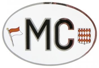 Fan-O-Menal ALU-Qualitätsaufkleber Ovalado - MC = Monaco Escudo Bandera – 301175 - Talla Aprox. 102 X 66MM