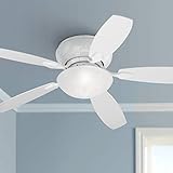 60' Casa Habitat Modern Contemporary Low Profile Hugger Indoor Ceiling Fan with Light LED White...