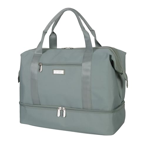 Jessica Simpson Countryside Ensemble 3 pièces (21", fourre-tout et week-end) grande valise à bagages extensible à 8 roulettes, vert chinois – Image 6