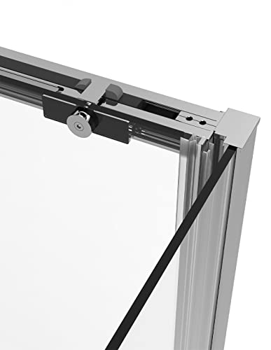 DE BESTE ALLSTONE CETUS 1+1 HOEK DOUCHECABINE MET VASTE ZIJDE, ZONDER ONDERPROFIEL 140 X 90 CM PROFIEL CHROOM