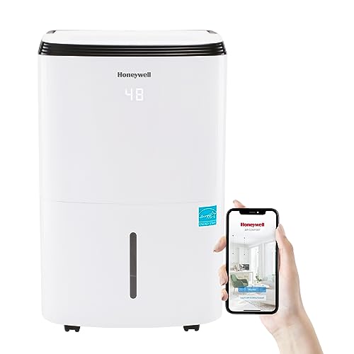 Honeywell-4000-Sq-Ft-Energy-Star-Smart-Dehumidifier-for-Home-Basements-Large-Rooms-with-WiFi-Alexa-Voice-Control-and-Anti-Spill-Design-50-Pint-Previously-70-Pint Honeywell 4000 Sq Ft Energy Star Smart Dehumidifier for Home Basements Large Rooms with WiFi Alexa Voice Control and Anti Spill Design 50 Pint Previously 70 Pint