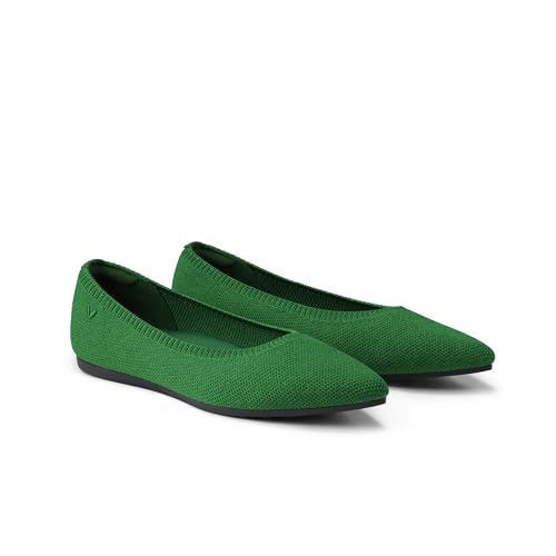 VIVAIA Aria 5 Womens Pointed Toe Ballet Flats Comfortable Slip on Flats Casual Washable Dress Shoe Green Size 10.5
