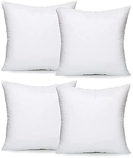 Pack of 4 - Luxury 20" x 20" (50cm x 50cm) Cotton Blend Cushion Inner Pads with Bounce Back Polyester Hollowfibre - Made in Britain  Ideal for Sofas or Beds