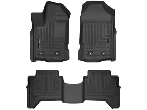 Husky Liners Weatherbeater Floor Mats | Fits 2019 - 2023 Ford Ranger SuperCrew | Front & 2nd Row, 3-pc Black - 94101