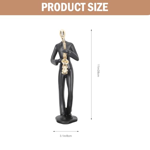 Figurine saxophone en résine noire comme ornement de bureau chic - 3
