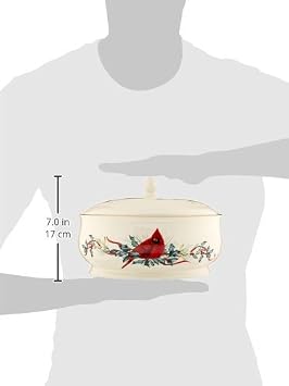 Lenox Winter Greetings Porcelain Covered Christmas Gravy Dish, 64oz | with lid, dishwasher safe | for gravy or sauce | 64oz, gift for women, serving dishes, gravy boat gift