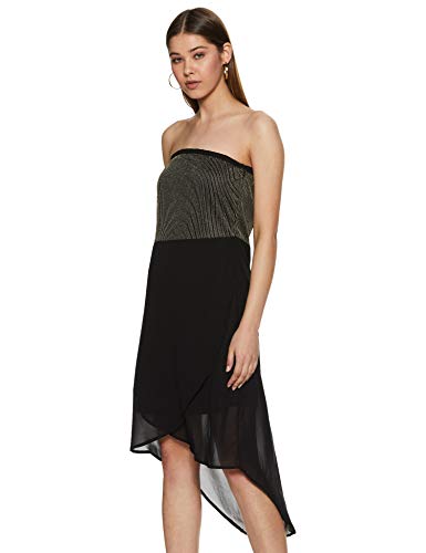 Image of RARE Women Black & Gold-Toned A-Line Tube Dress (EP1643)