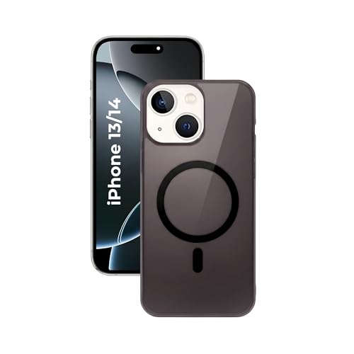Image of Crystal Translucent Magnet Case for iPhone 13, 14, Premium Polycarbonate, Ultra Strong Magnets, 360 Drop Protection, Raised Camera Protection, MagSafe Compatible