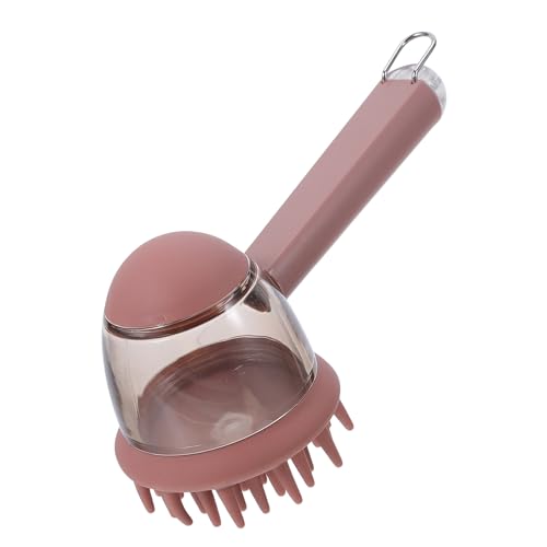 BESTonZON Hundebadebürste 2 in 1 mit Shampoo Spender Silikon Massagebürste für Hunde und Katzen...