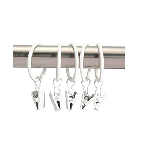 Miya@ hochwertige 30 Packung Metall Vorhang Clip Ringe Gardinenringe mit Clip Drapery Vorhang Ringe mit Clip (Weiss) Cover