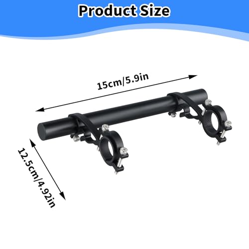 Luxvara Fahrrad Lenker Erweiterung, Fahrradlenker Verlängerung, Aluminium-Lenkererweiterung für 20-32mm, Universeller Lenker Erweiterung Lenker für Fahrradlicht GPS Actionkamera Handyhalter, Schwarz