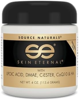 Source Naturals Skin Eternal Cream - Paraben Free With Lipoic Acid, DMAE, C-Ester, CoQ10 & HA - 4 oz Original Formula