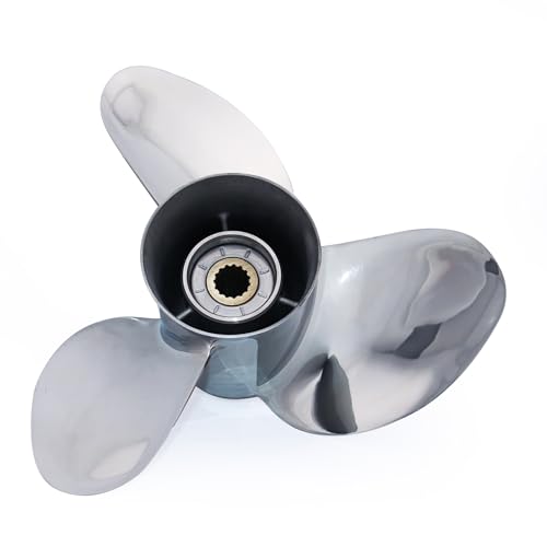 Image of CAPTAIN Boat Propeller fit Yamaha 115p 60 75 90 100 115 130 HP Outboard Engines, Stainless Steel 15 Spline Tooth Prop, RH, OEM