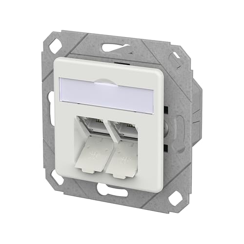 METZ CONNECT Prise E-DAT C6A IDC, 2 ports, UPk, blanc signalisation