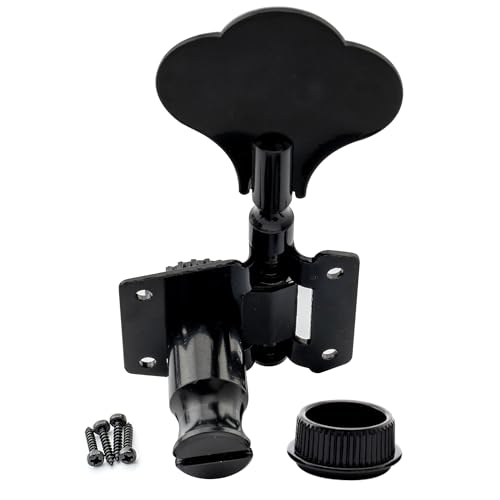 Image of Musiclily Basic Single 24:1 Ratio Open Gear Machine Head Bass Side Tuner Tuning Peg Key with Clover Button for Ibanez Style Electric Bass, Black
