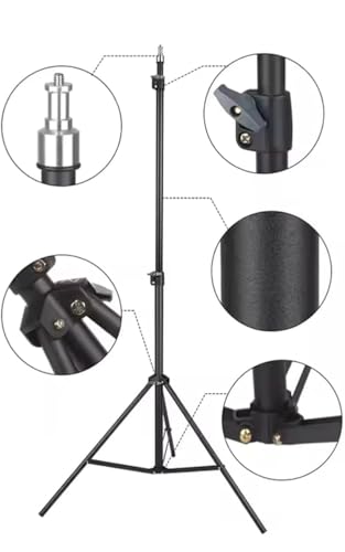 Image of Tripod Stand for phone 7 feet I with 360 Degree Ball Head Rotator & Mobile Holder for All Types of Mobile I Photography I Shooting I YouTube I Lightweight I Easy to Carry for Traveling I Metal I Black