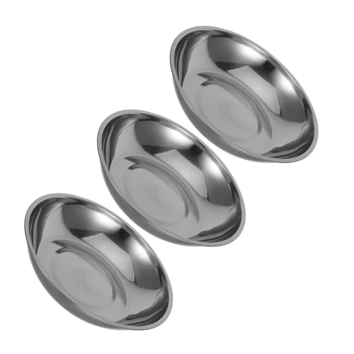 TOYANDONA Recipiente de Acero Inoxidable para Báscula Digital 3 Piezas 25 CM Bandeja Ligera para Pesar Ensaladas y Preparar Dietas en Cocina