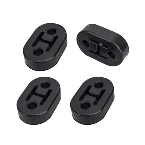Lot de 4 pots d'échappement en caoutchouc – Silencieux & support d'échappement universel de voiture, 2 trous en caoutchouc pour tous les véhicules