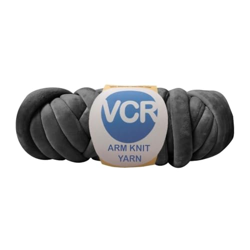 Image of VCR Black Yarn, Jumbo Crochet Yarn, 500 Grams, Soft Hollow Polyester Chunky, Pack of 1 for Knitting Blankets, Cushions and Pillows