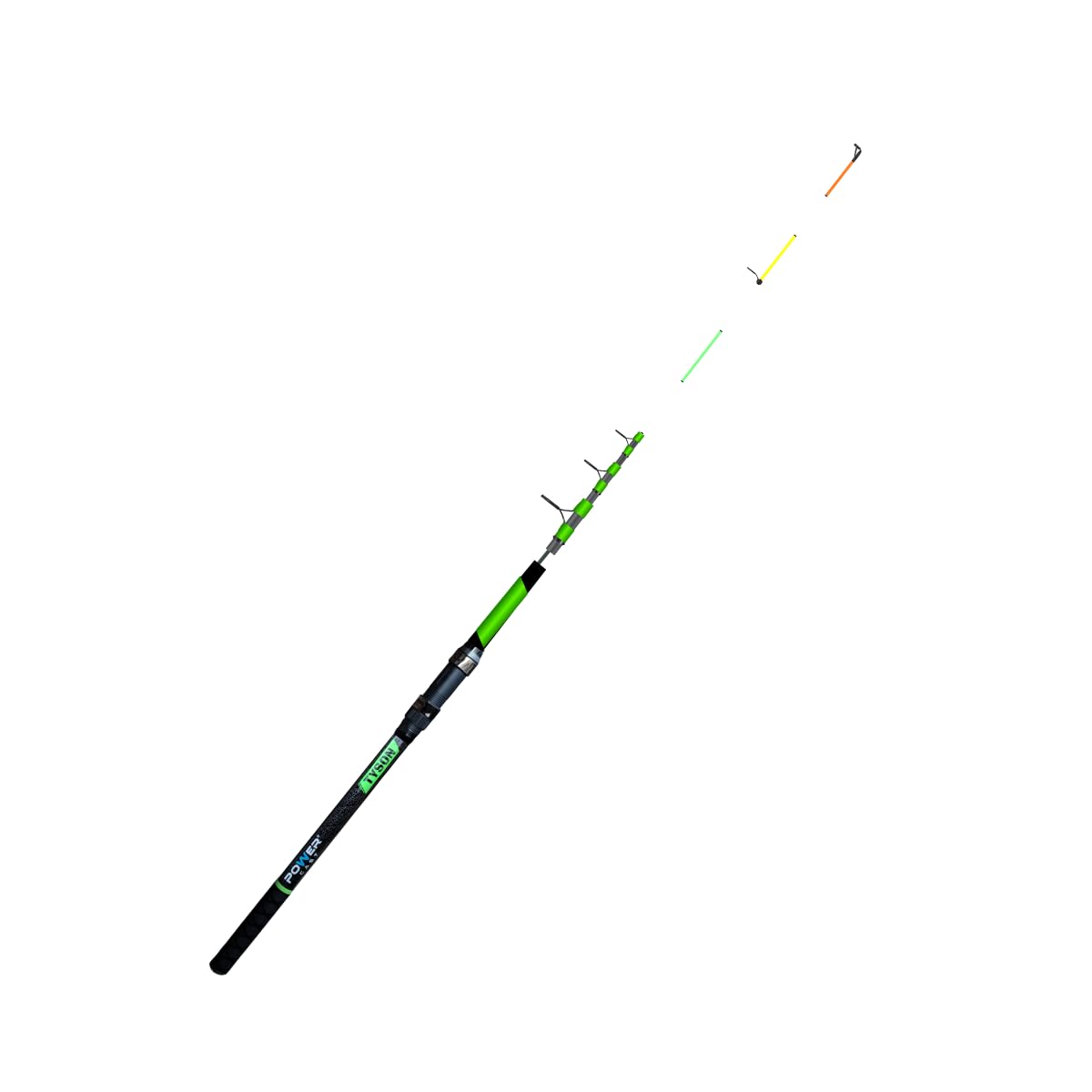 POWER CAST Tyson Telescopic Surf Rod, Glass Fibre and Carbon, 10ft, 4-8oz, Multi Colour Glow Tip, Saltwater