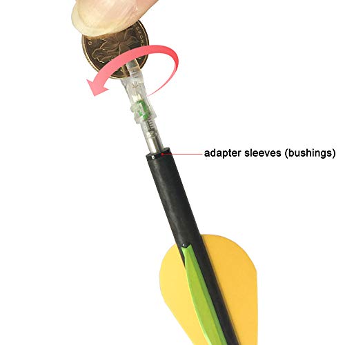 6Pcs G Lighted Archery Nocks For Arrows With .165 Inside Diameter, Including Adapter Sleeves (Bushings) Universal Fit X(.204), S(.244) #TOP2