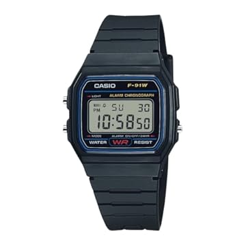 Casio Relógio esportivo masculino vintage F91W-1 com pulseira de resina digital, Preto, No Size, F-91W-1